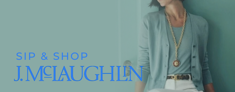 Woman wearing J McLaughlin sweater