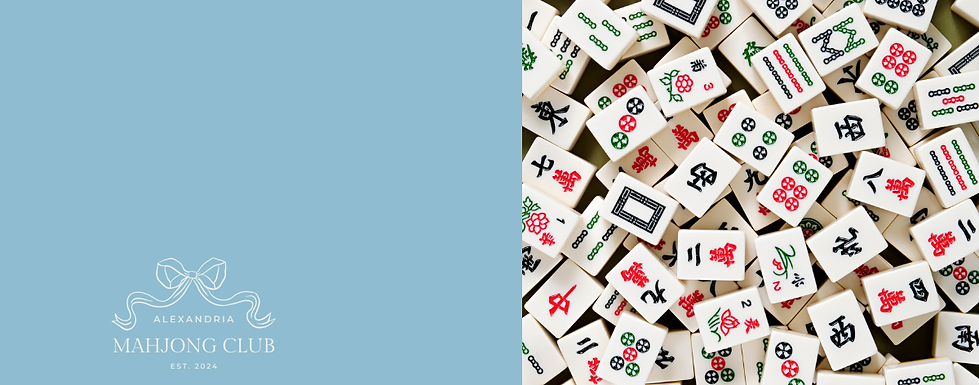 Mahjong Tiles and Alexandria Mahjong Club logo
