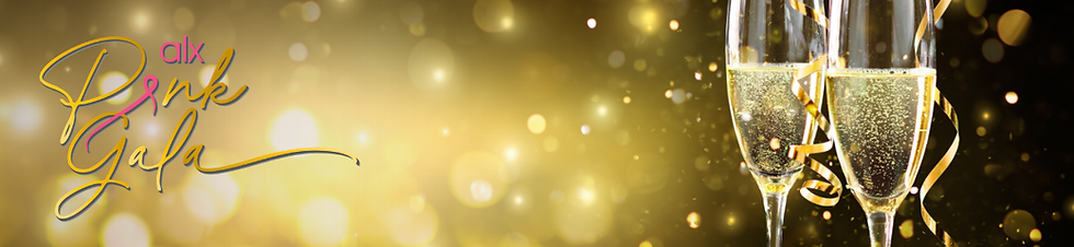ALX Pink Gala event header with champagne glasses, gold lights, and the ALX Pink Gala logo.