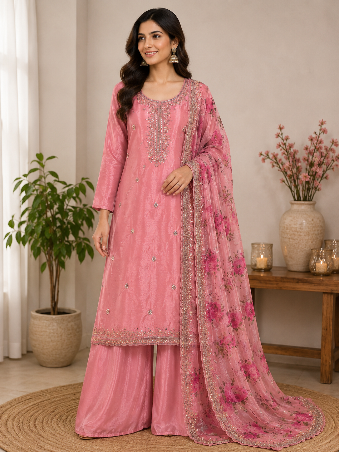 Fendi Silk Pink Suit