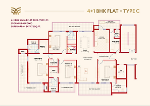 GENESIS HEIGHTS 4 BHK FLOOR PLAN