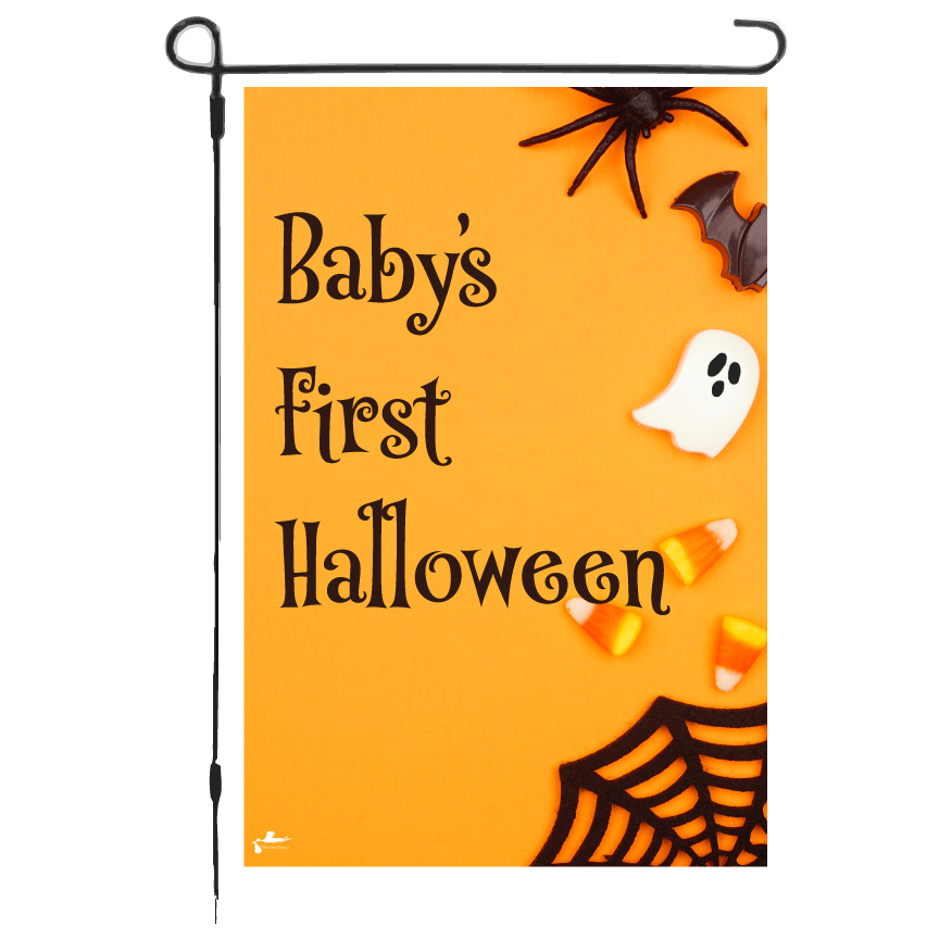 Thumbnail: Baby's First Halloween - Personalized- Garden Flag