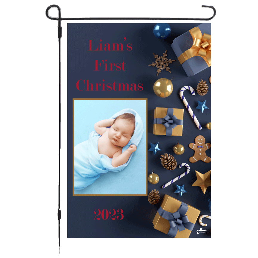 Thumbnail: First Christmas - Custom Photo - Personalized- Garden Flag