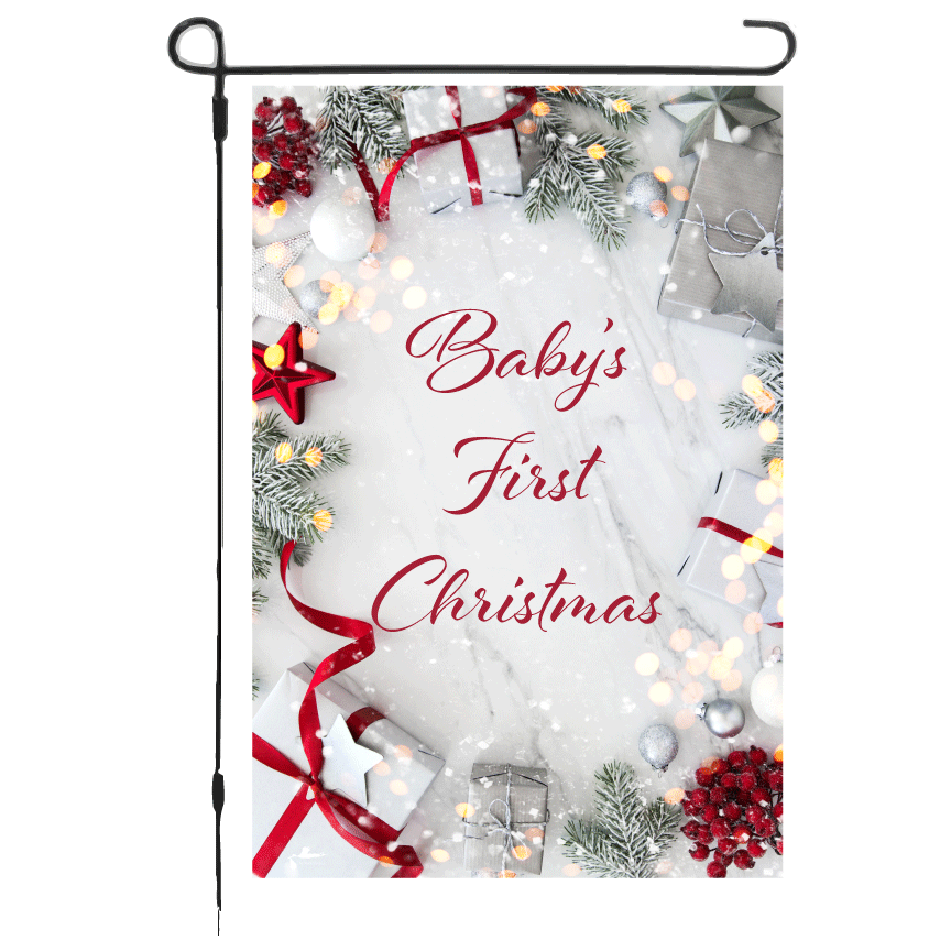 Thumbnail: Baby's First Christmas - Personalized- Garden Flag