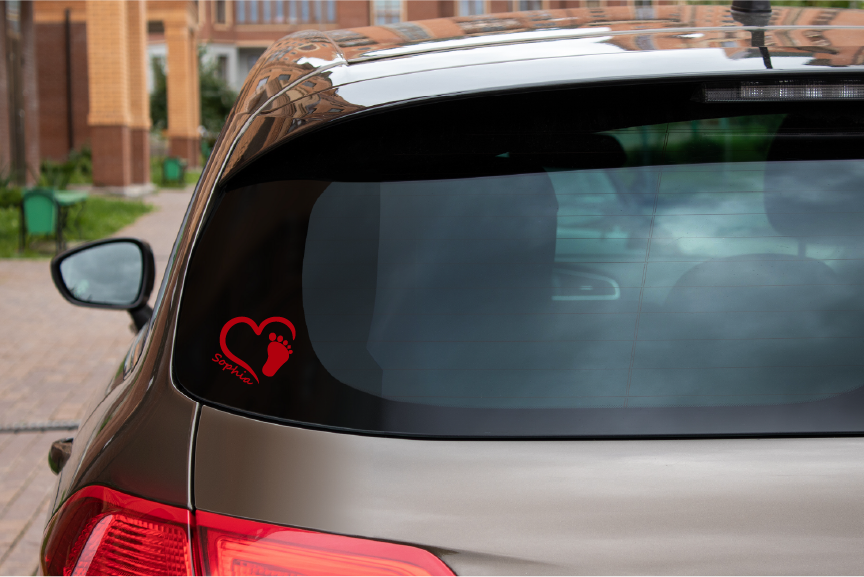 Thumbnail: Baby Foot Heart Car Decal