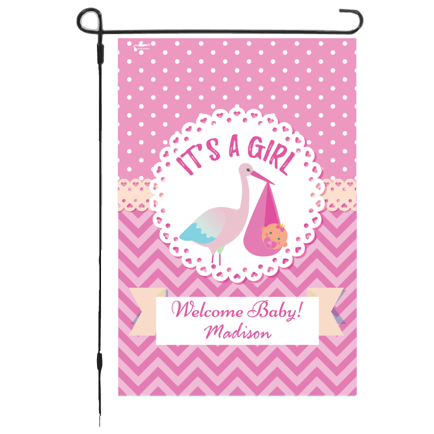 Thumbnail: Its a Girl - Welcome Baby - Personalized- Garden Flag