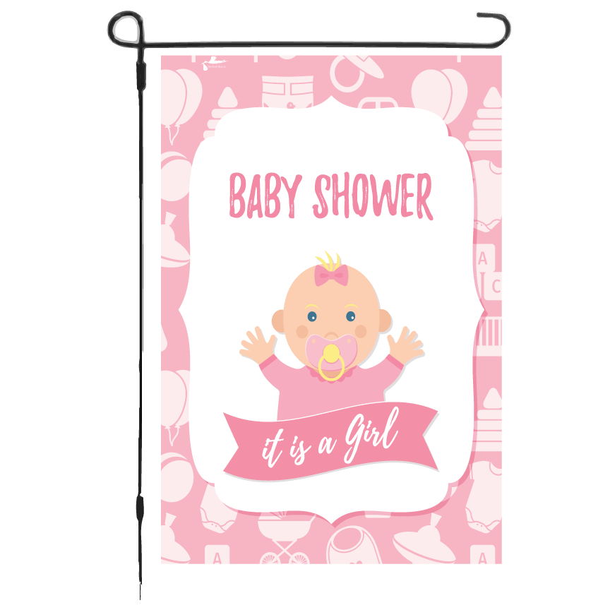 Thumbnail: Baby Shower Its a Girl - Garden Flag