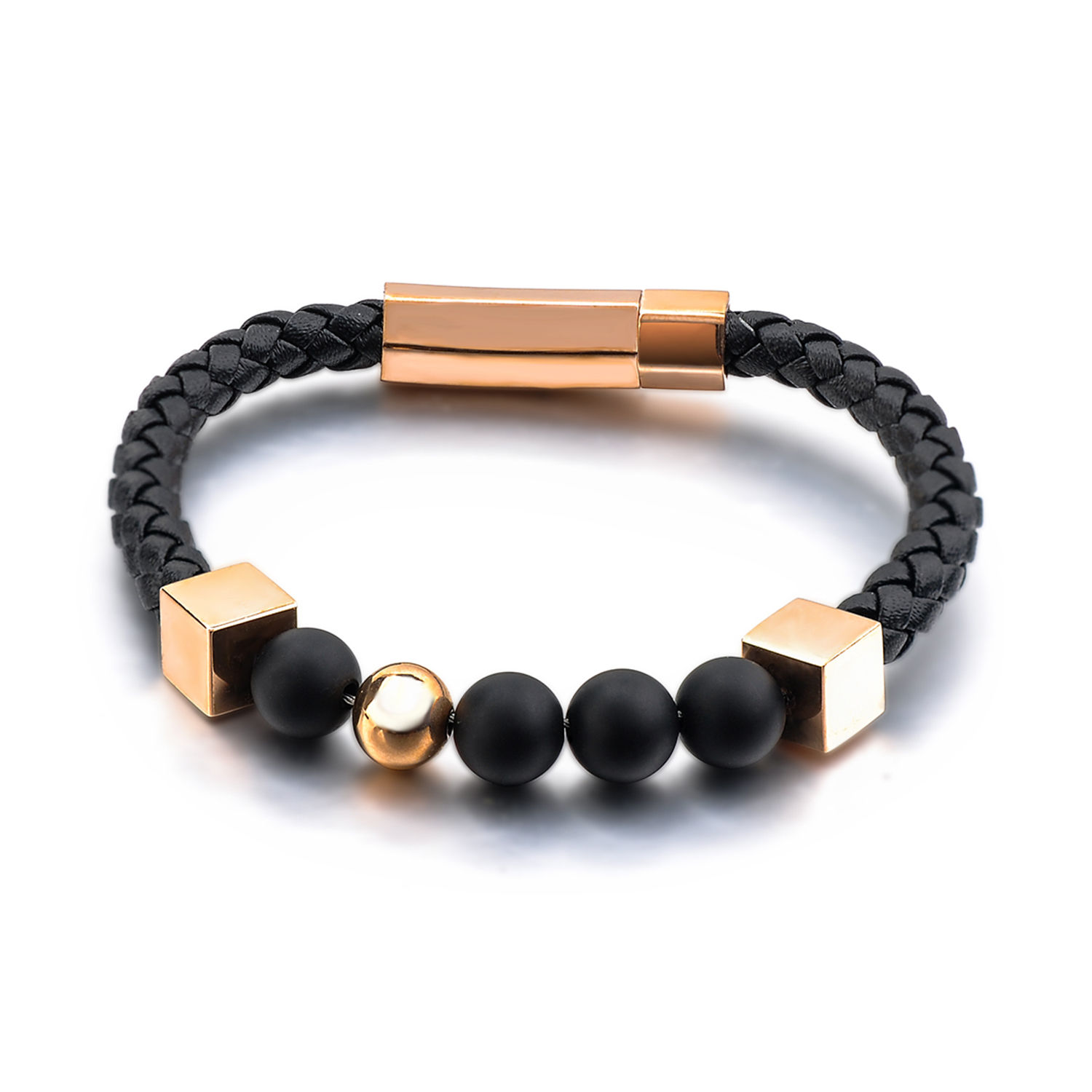 Beaded Bracelet with Rose Gold Clasp