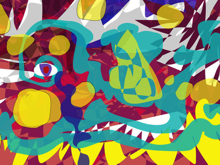 An abstract dragon head