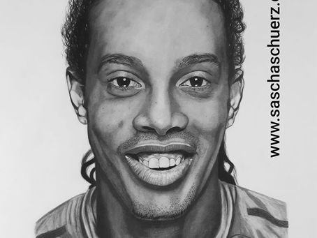 Ronaldinho drawing by Sascha Schürz