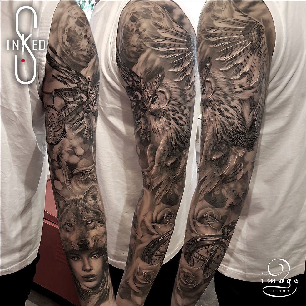black and grey tattoo by Image