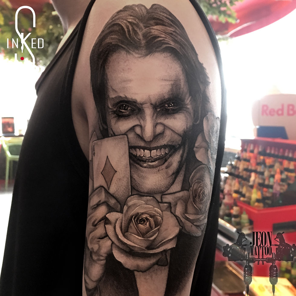 joker black and grey tattoo