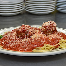 Spaghettini and 2 Meatballs or 1 Sausage