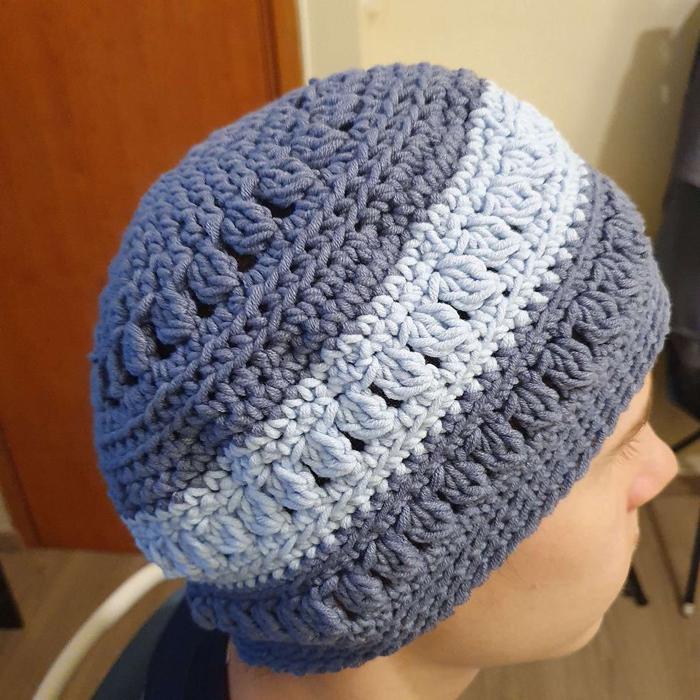 Thumbnail: Crochet Blue Wool Hat | Crocheted Hat