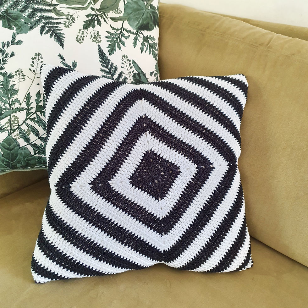 Thumbnail: Crochet Pillow Cover 40/40 Black and White