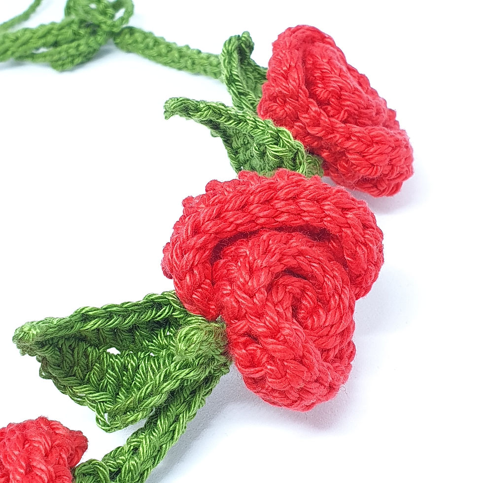 Thumbnail: Crochet Red Flowers Crown