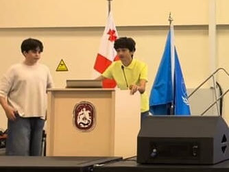 Junior High Representative Candidates Presenting Their Speech