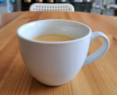 Freshly brewed cup of coffee from Misty’s Coffee Shop in McConnelsville, Ohio.