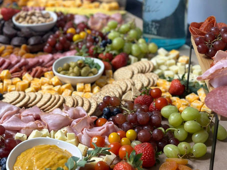 Fresh charcuterie display from Meyers Specialty Market in McConnelsville, Ohio, featuring meats, cheeses and accompaniments for parties and gatherings.