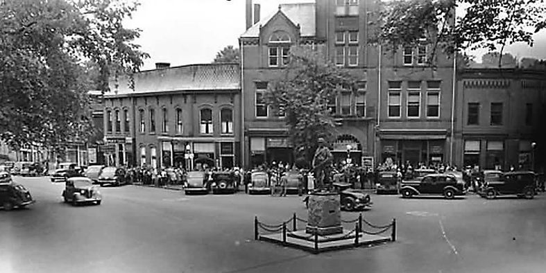 An old photo of the square in McConnelsville Ohio