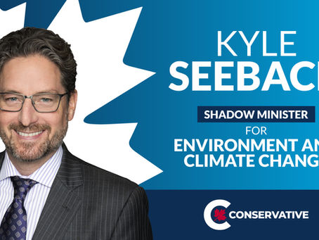 KYLE SEEBACK, M.P. NAMED SHADOW MINISTER FOR ENVIRONMENT & CLIMATE CHANGE