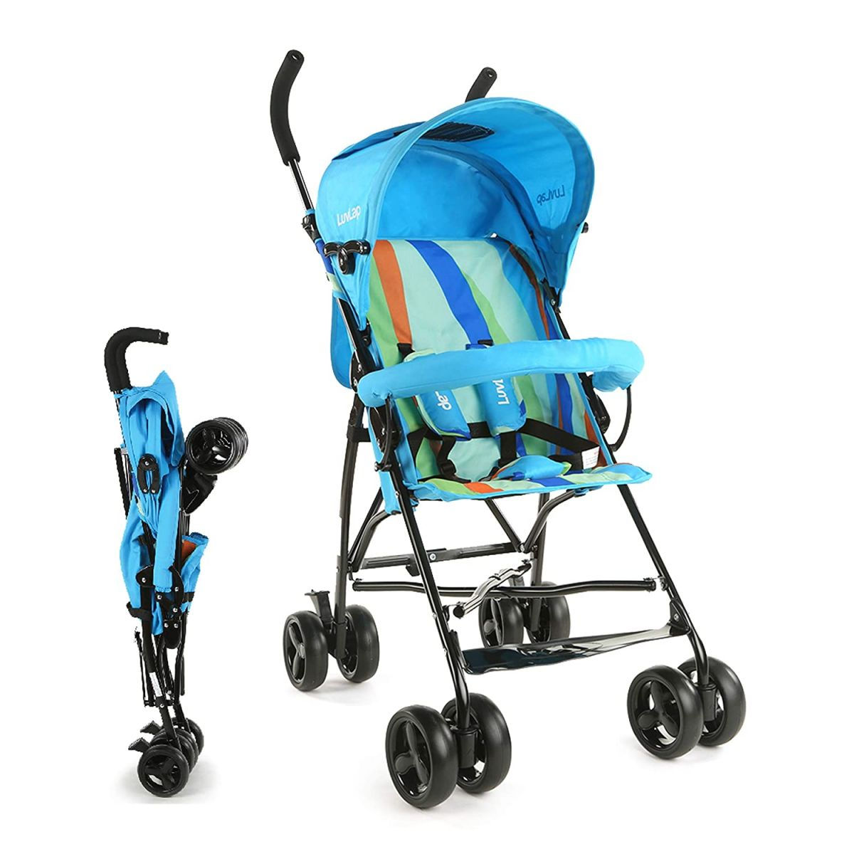 LuvLap Tutti Frutti Baby Stroller Buggy, Light Blue