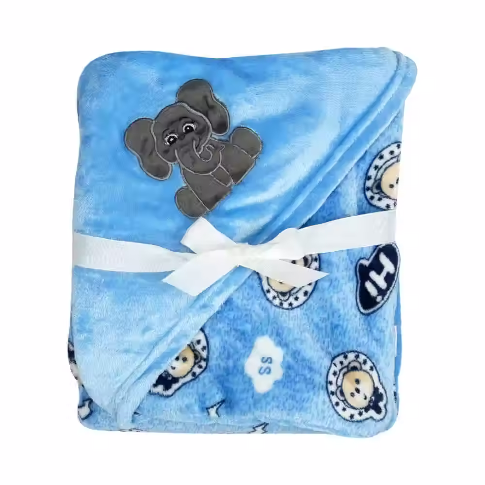 Mee Mee Baby Warm And Soft Swaddle Wrapper With Hood(Blue)