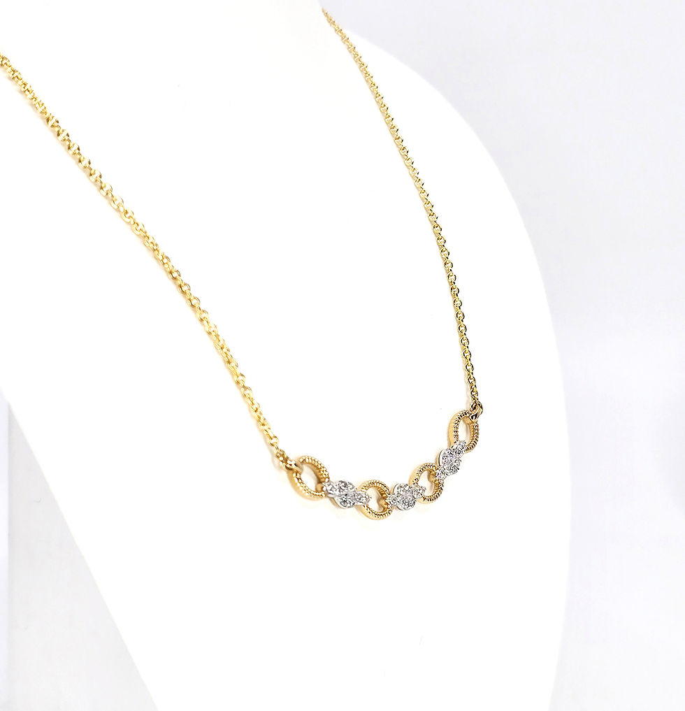 Thumbnail: Allison Kaufman Linked Ring and Diamond Necklace in 14K Yellow Gold