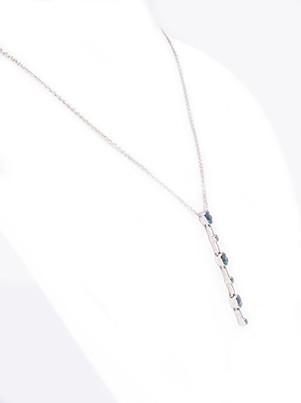 Thumbnail: Breuning SS Blue Topaz and White Sapphire Drop Necklace