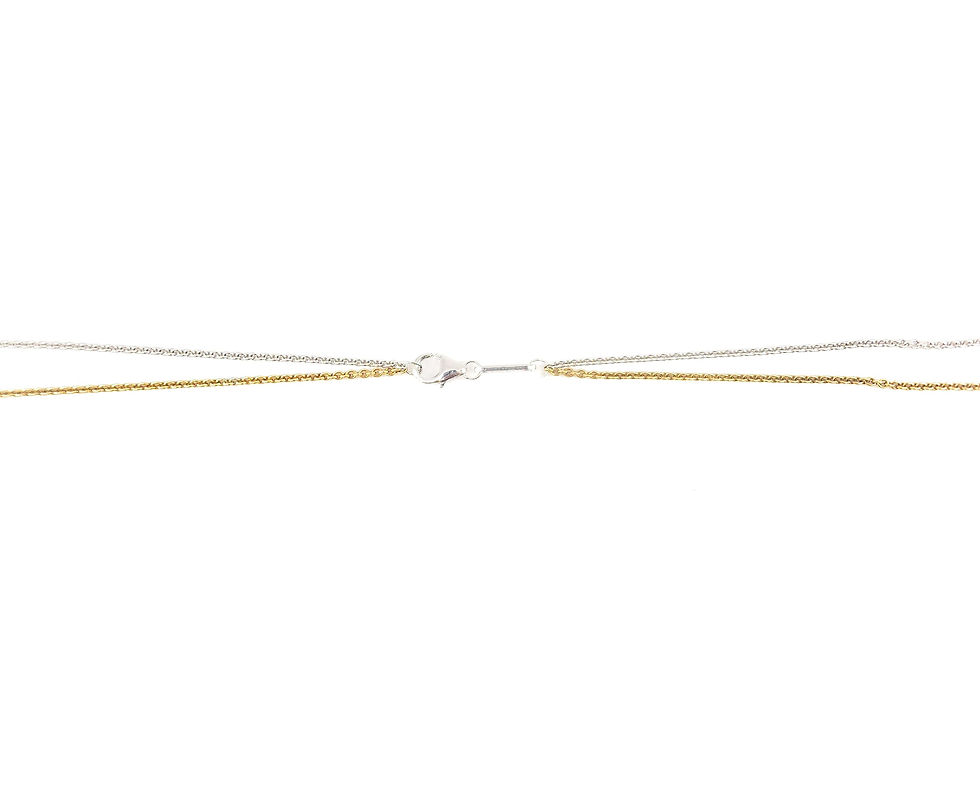 Thumbnail: Sterling Silver and Gold Plated Oval Link Pendant Necklace