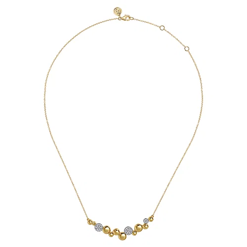 Thumbnail: 14K White & Yellow Gold Bujukan Pave Diamond Pendant Necklace