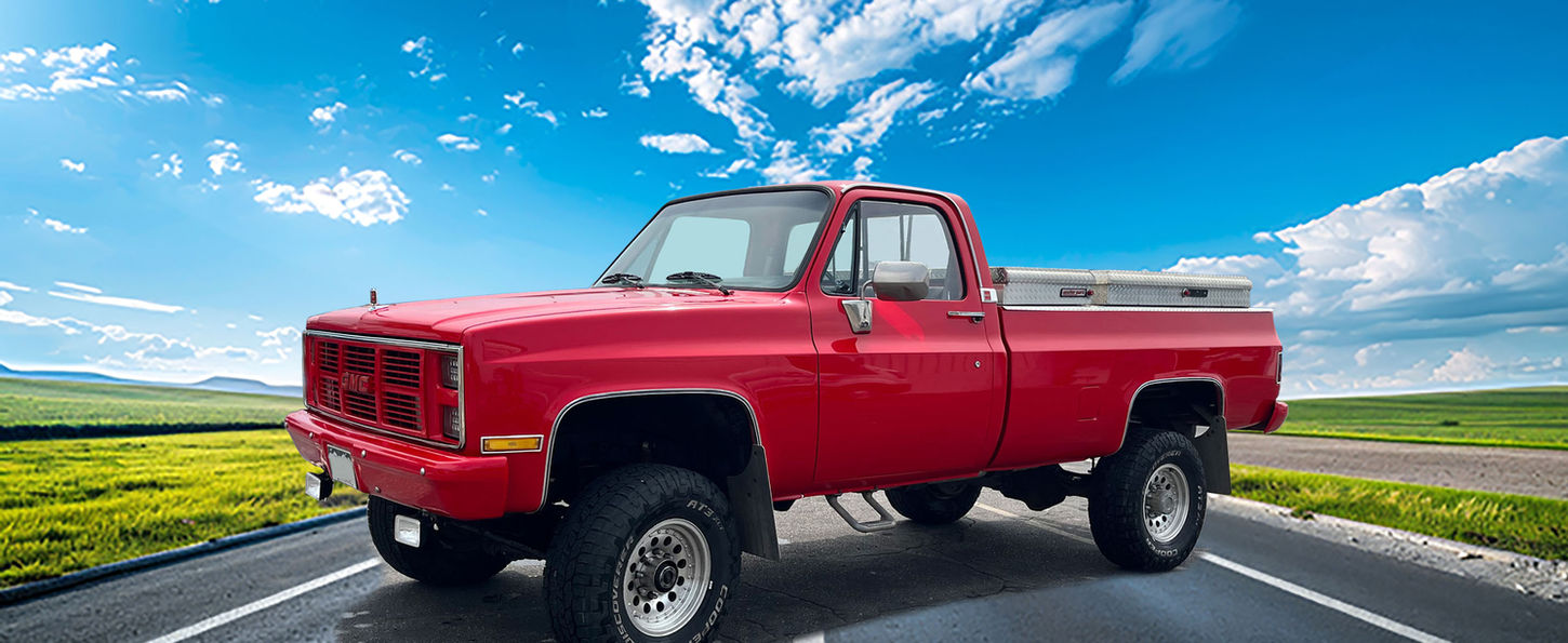 Red GMC pickup