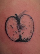 apple tattoo by ethan