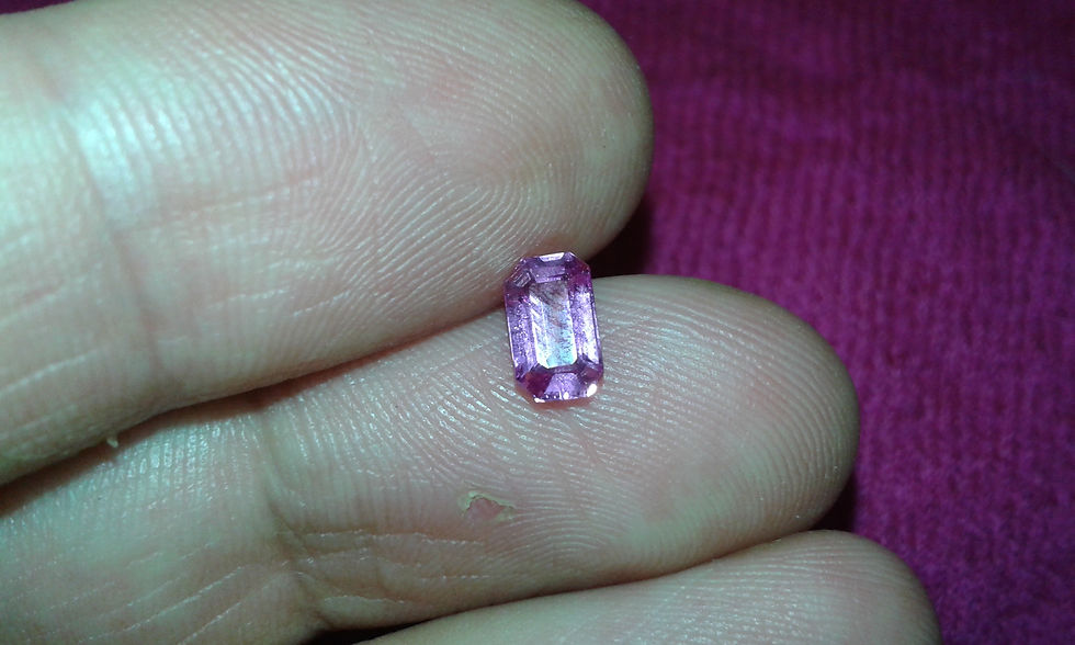 Thumbnail: 0.80ct baguette faceted untreated pink sapphire ruby eye clean VS clarity gem