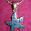 Thumbnail: 1990s solid sterling silver and synthetic blue and green opal starfish pendant