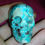 Thumbnail: Untreated blue Chrysocolla handcarved miniature skull Mexican gothic themed art