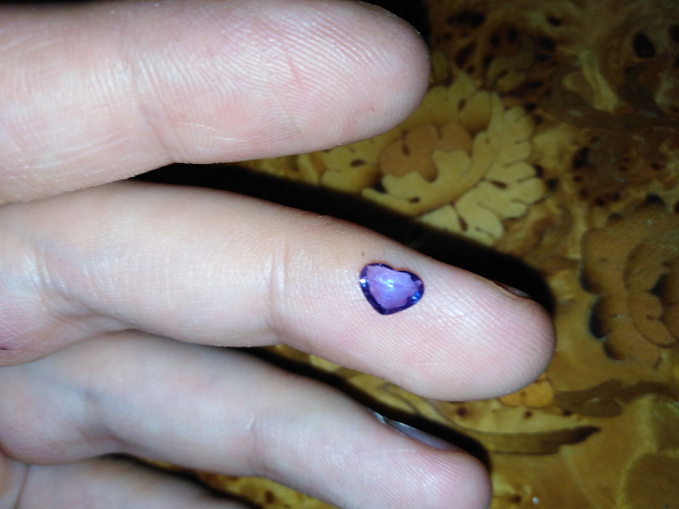 Thumbnail: 0.67 untreated purple sapphire heart shaped faceted loose gemstone
