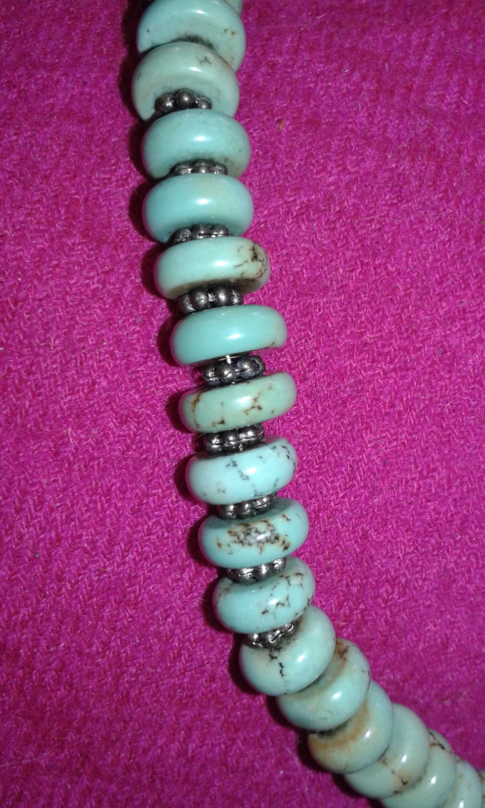 Thumbnail: Untreated Hebei turquoise and solid sterling silver beads unisex mens womens