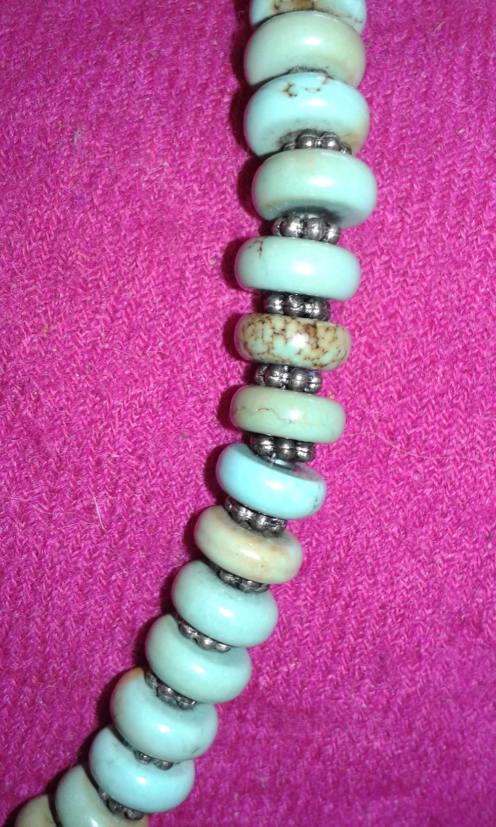 Thumbnail: Untreated Hebei turquoise and solid sterling silver beads unisex mens womens