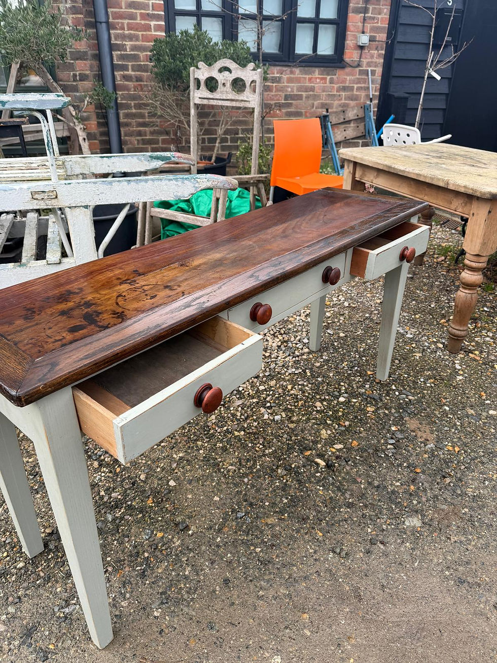 Thumbnail: Vintage Console Table with Three Drawers