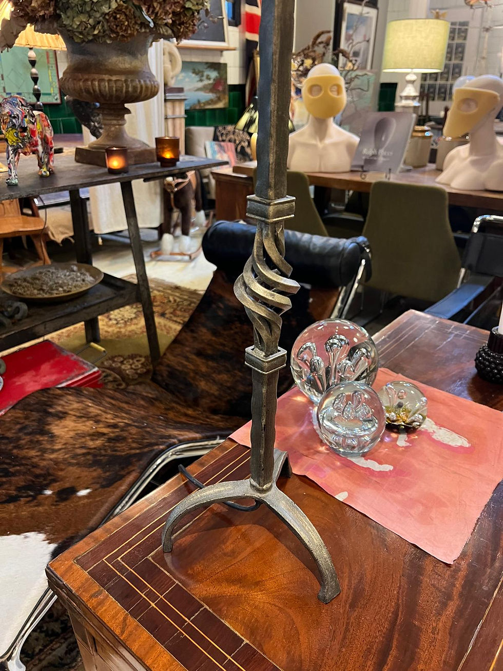 Thumbnail: Wrought Iron Side Lamp