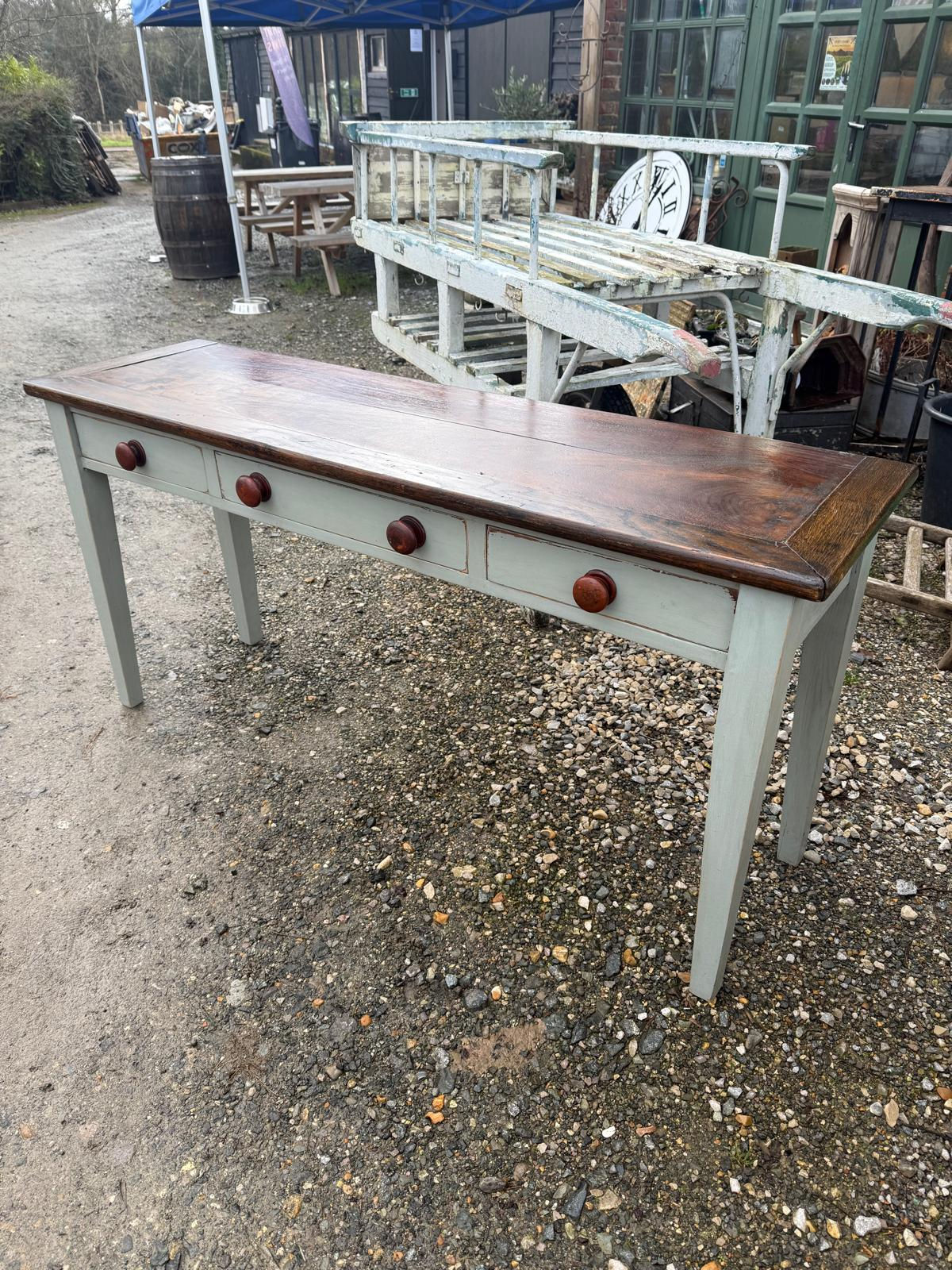 Vintage Console Table with Three Drawers