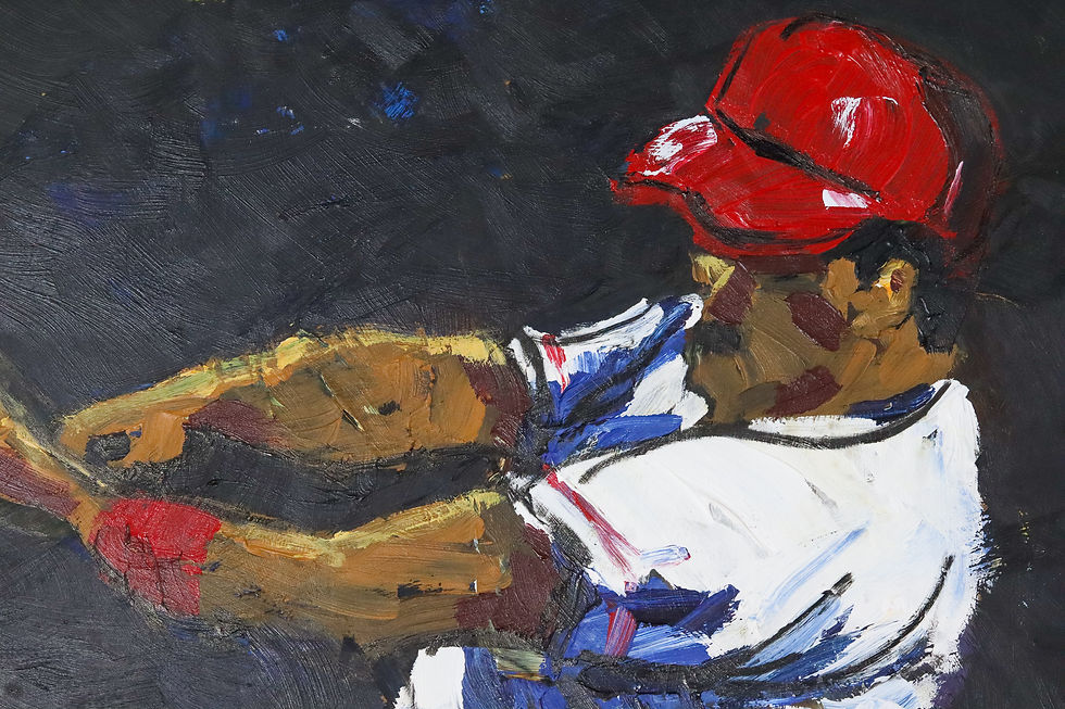 Thumbnail: Baseball Player Oil Painting