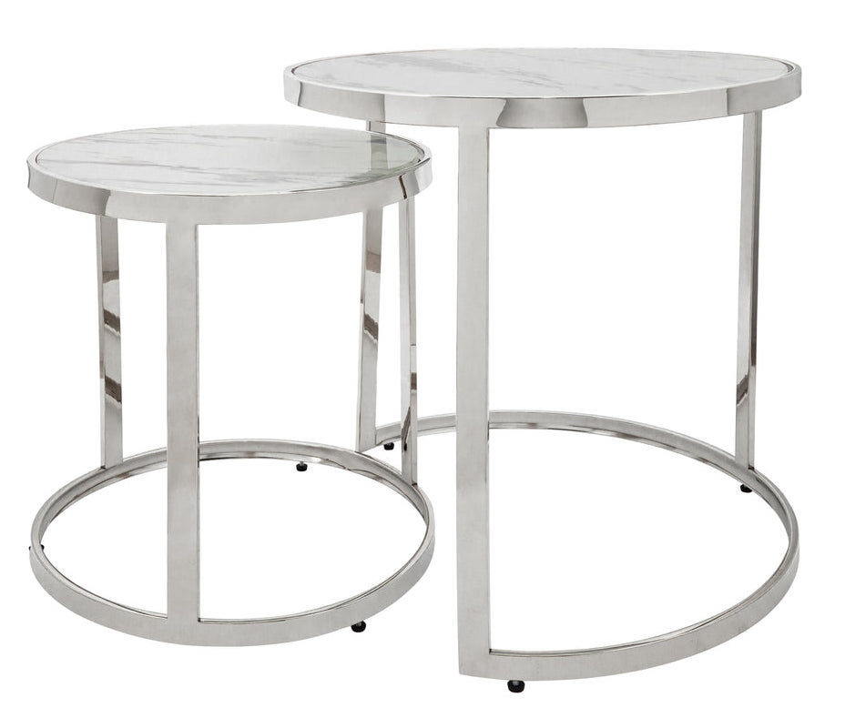Marble & Silver Nesting Tables