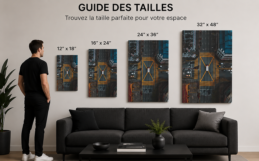 Taille des tableaux collection kanvas