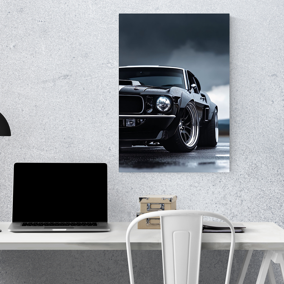 Thumbnail: Toile voiture classique noire décoration intérieure Collection Kanvas