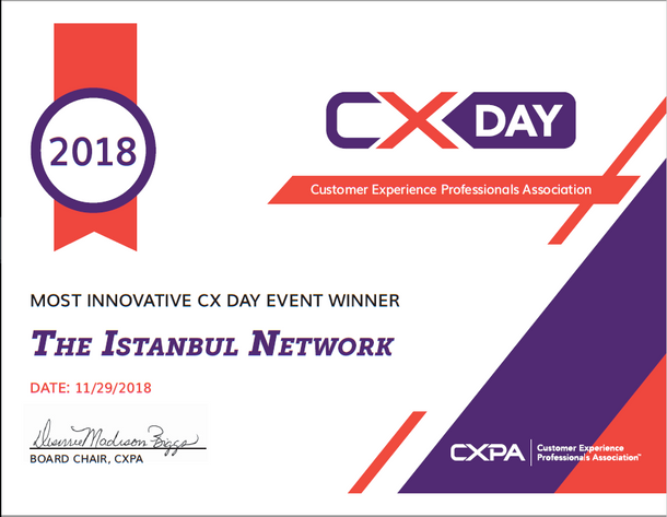 En Inovatif Etkinlik Ödülü CXPA Istanbul'un!