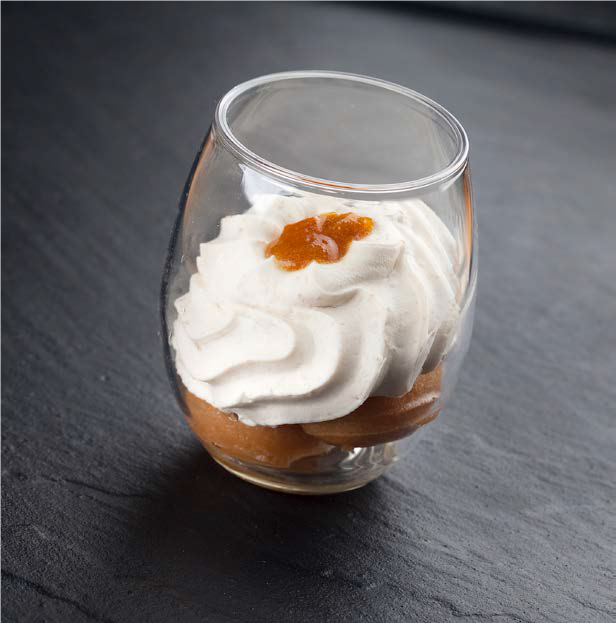 Verre baba clémentine et mousse chataign