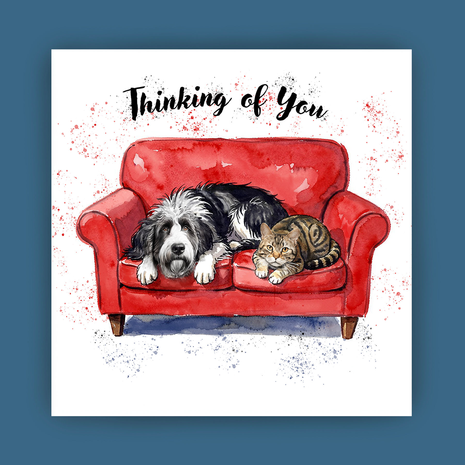Dog and cat sympathy card - Pet Loss sympathy card - sympathy card