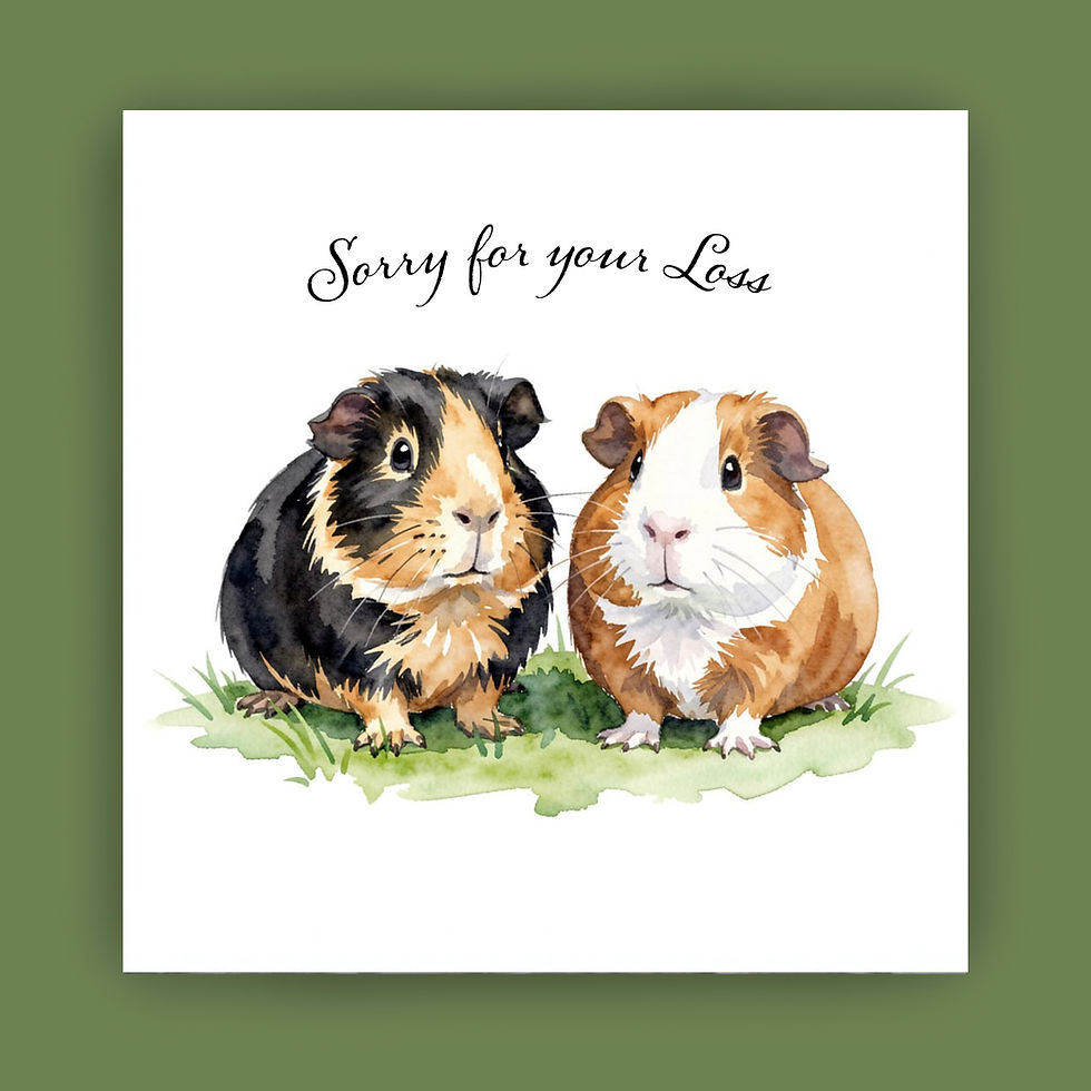 Thumbnail: Guinea pig sympathy card -Guinea pig loss sympathy card